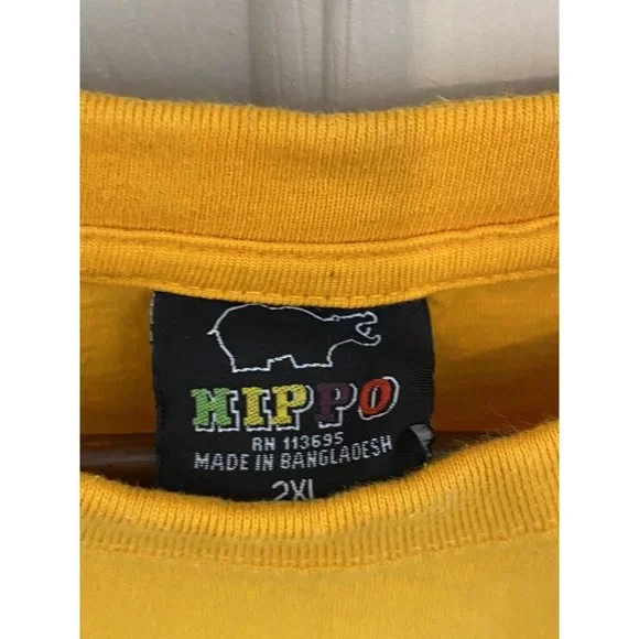 Trap Money Bright Yellow S/S T-Shirt Men's Size 2XL Hippo Heavyweight Tee - Picture 4 of 8